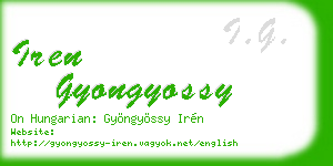 iren gyongyossy business card