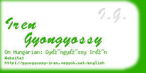 iren gyongyossy business card